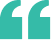 Teal quote mark on black background